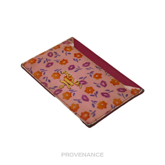 🔴 Prada Card Holder Wallet - Floral Leather - Picture 5 of 6
